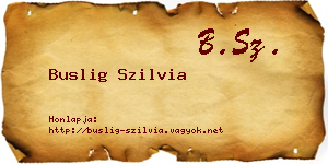 Buslig Szilvia névjegykártya