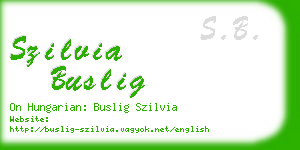 szilvia buslig business card